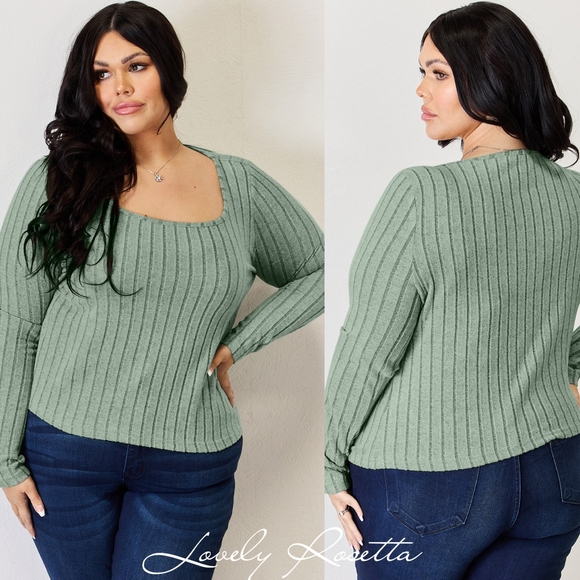 Women's Ribbed Rust Top - Picture 13 of 15